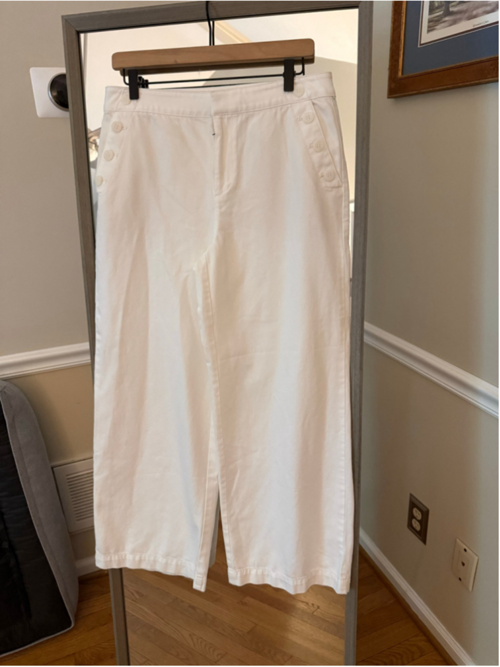 Women's Talbots White Relaxed Wide Leg Jeans Size 6
